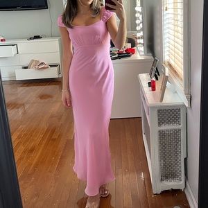 Pink slip dress